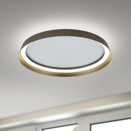 LED Plafon ściemnialny MANTA LED/38W/230V 2700/3000/4000K śr. 45 cm brązowy
