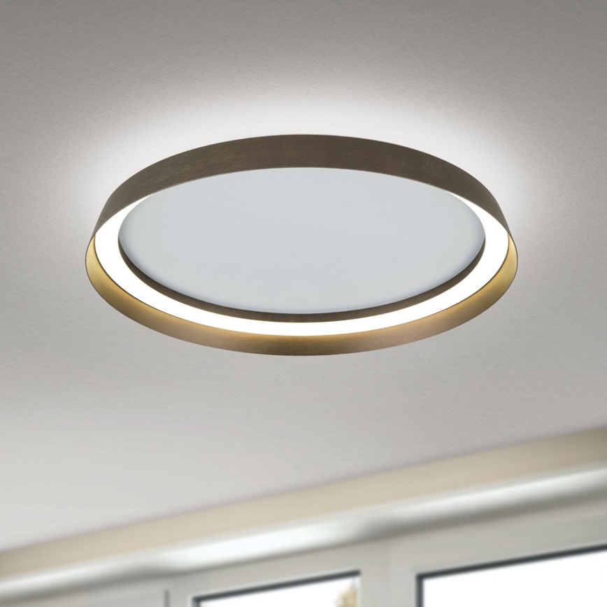 LED Plafon ściemnialny MANTA LED/38W/230V 2700/3000/4000K śr. 45 cm brązowy
