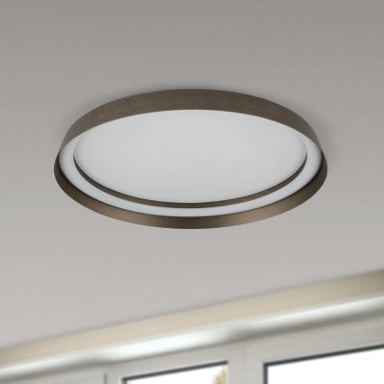 LED Plafon ściemnialny MANTA LED/38W/230V 2700/3000/4000K śr. 45 cm brązowy