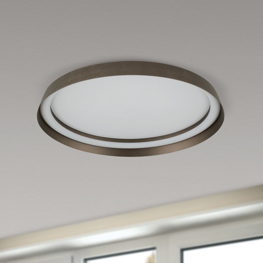 LED Plafon ściemnialny MANTA LED/38W/230V 2700/3000/4000K śr. 45 cm brązowy