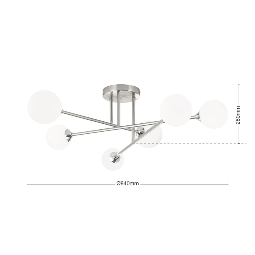 Żyrandol natynkowy SNOWWHITE 6xG9/20W/230V śr. 84 cm matowy chrom