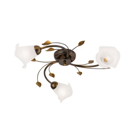 Żyrandol natynkowy SISI 3xE14/40W/230V śr. 60 cm brąz/patyna