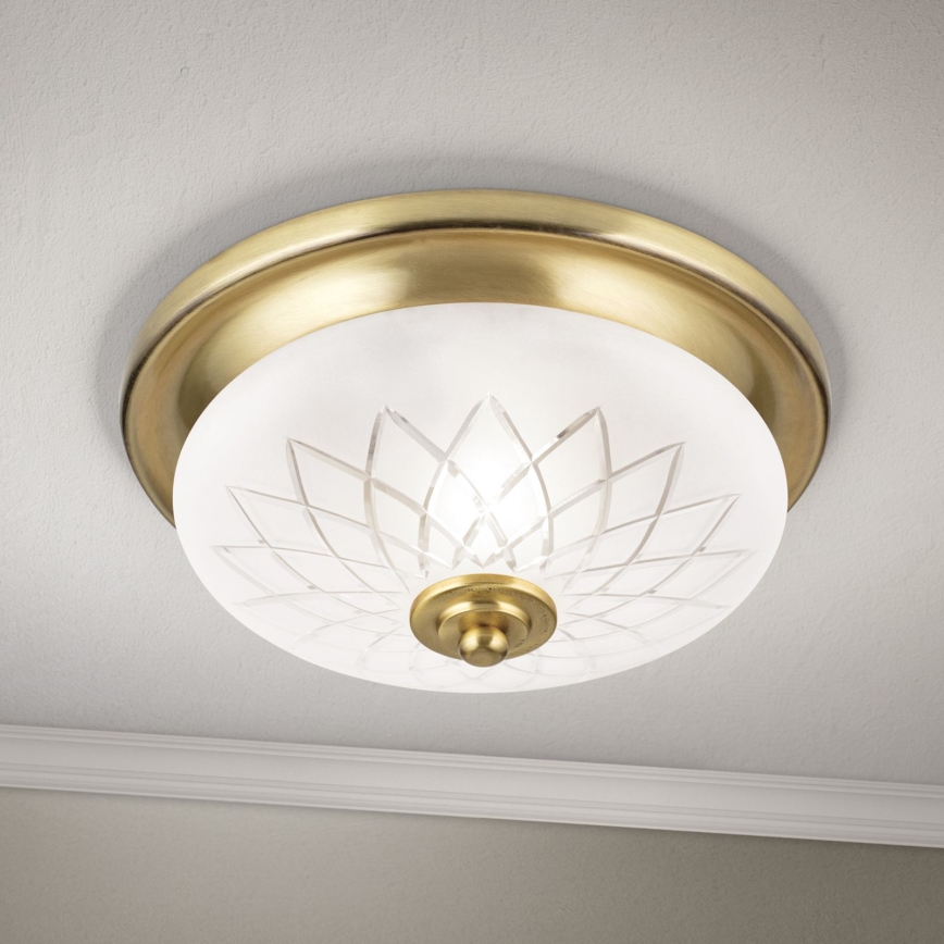 Plafon PORTO 1xE27/40W/230V śr. 26 cm złoty