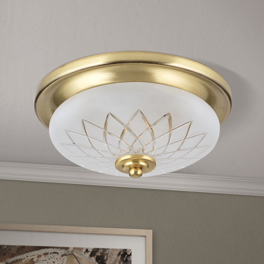 Plafon PORTO 1xE27/40W/230V śr. 26 cm złoty
