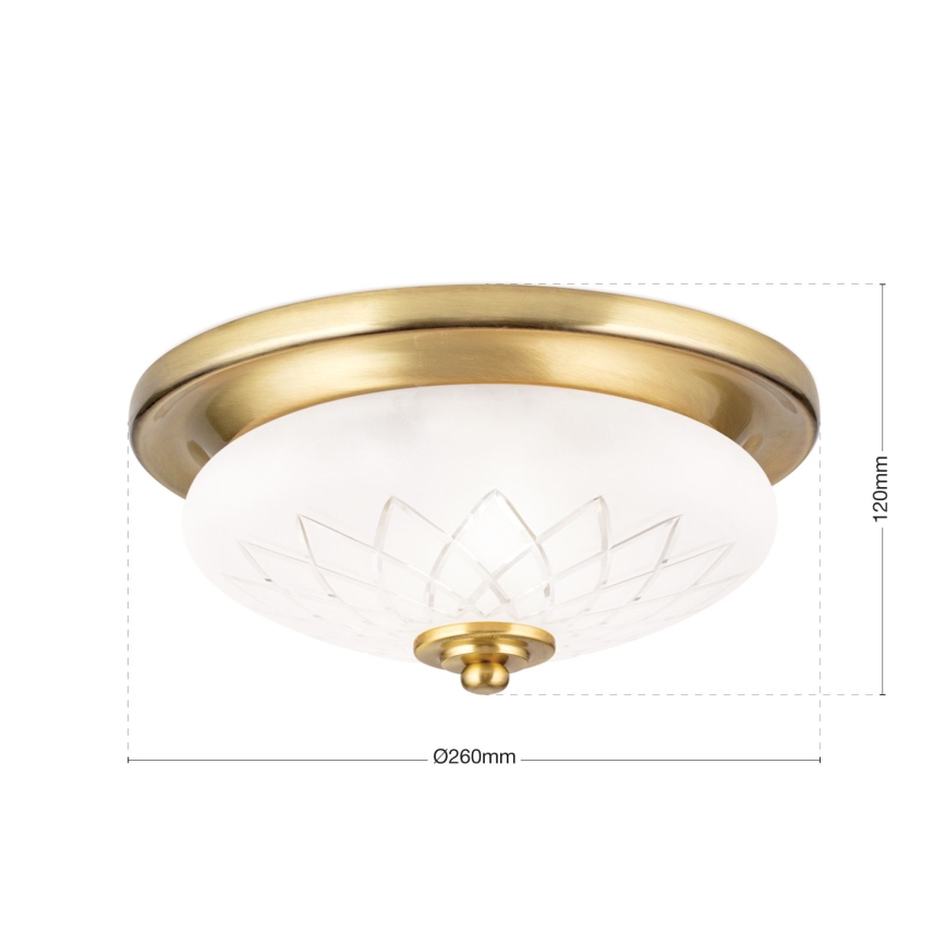 Plafon PORTO 1xE27/40W/230V śr. 26 cm złoty