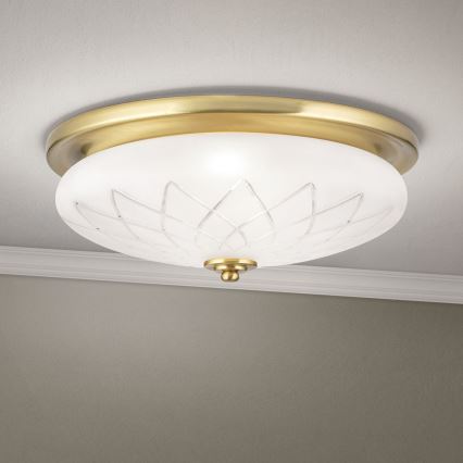 Plafon PORTO 2xE27/40W/230V śr. 37 cm złoty
