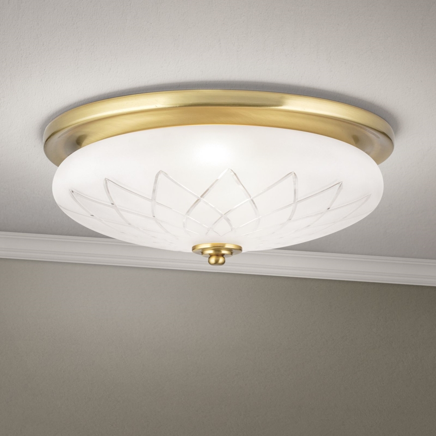 Plafon PORTO 2xE27/40W/230V śr. 37 cm złoty