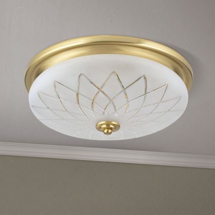 Plafon PORTO 2xE27/40W/230V śr. 37 cm złoty