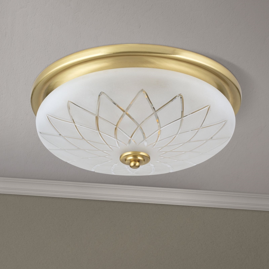 Plafon PORTO 2xE27/40W/230V śr. 37 cm złoty