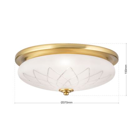 Plafon PORTO 2xE27/40W/230V śr. 37 cm złoty