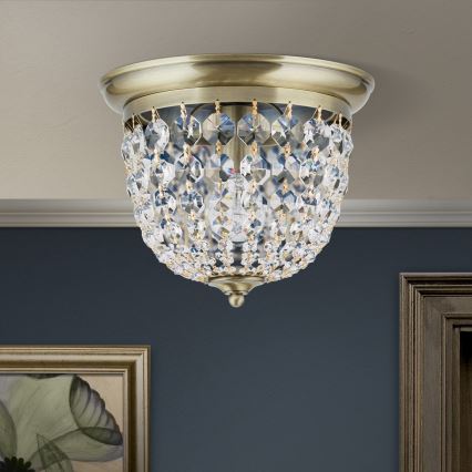Plafon kryształowy PLAFOND 1xE27/40W/230V śr. 26 cm brąz