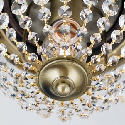 Plafon kryształowy PLAFOND 1xE27/40W/230V śr. 26 cm brąz