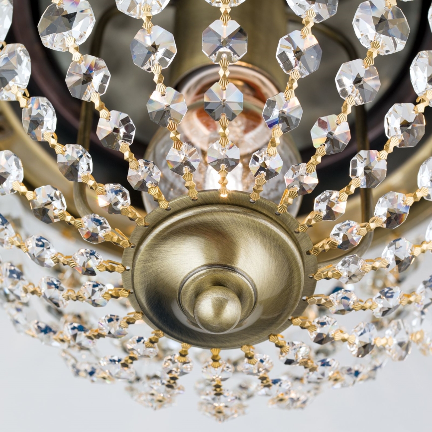 Plafon kryształowy PLAFOND 1xE27/40W/230V śr. 26 cm brąz