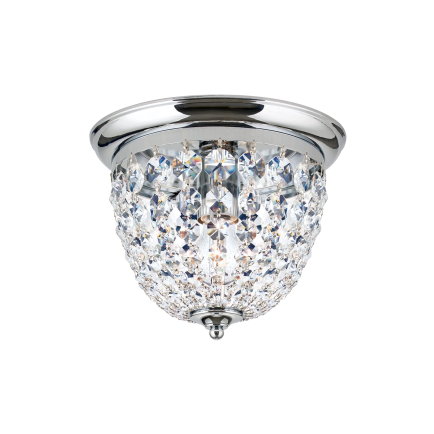 Plafon kryształowy PLAFOND 1xE27/40W/230V śr. 26 cm chrom błyszczący