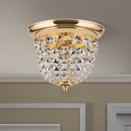 Plafon kryształowy PLAFOND 1xE27/40W/230V śr. 26 cm złoty