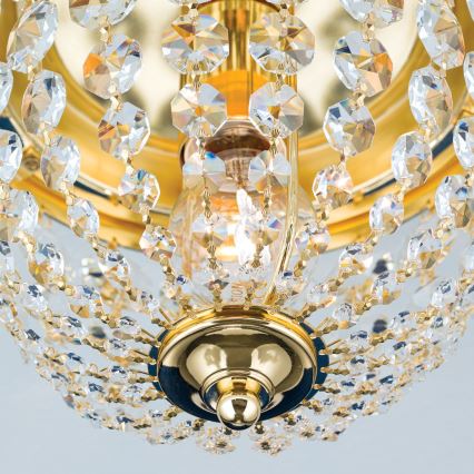 Plafon kryształowy PLAFOND 1xE27/40W/230V śr. 26 cm złoty