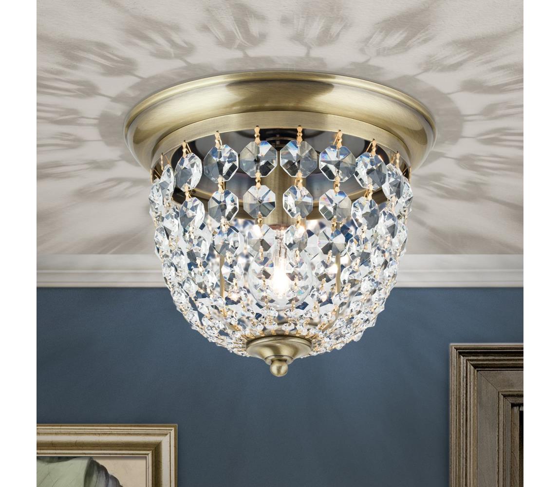 Orion DLU 1840/26-Kryształowe oświetlenie suf. PLAFOND 1xE27/40W/230V pr.26 cm brąz