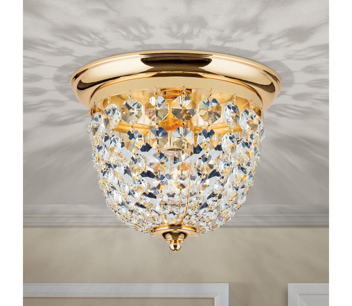 Orion DLU 1840/26-Kryształowe oświetlenie suf. PLAFOND 1xE27/40W/230V pr.26 cm złoty