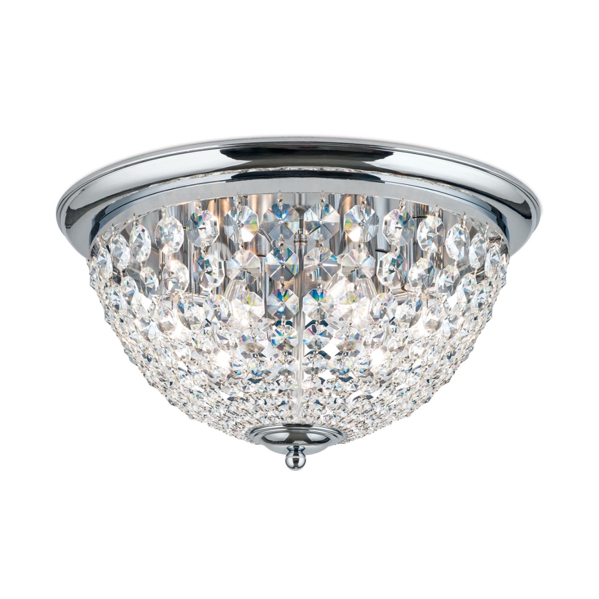 Plafon kryształowy PLAFOND 6xE27/40W/230V śr. 47 cm chrom błyszczący