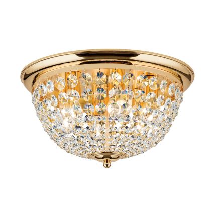 Plafon kryształowy PLAFOND 6xE27/40W/230V śr. 47 cm złoty
