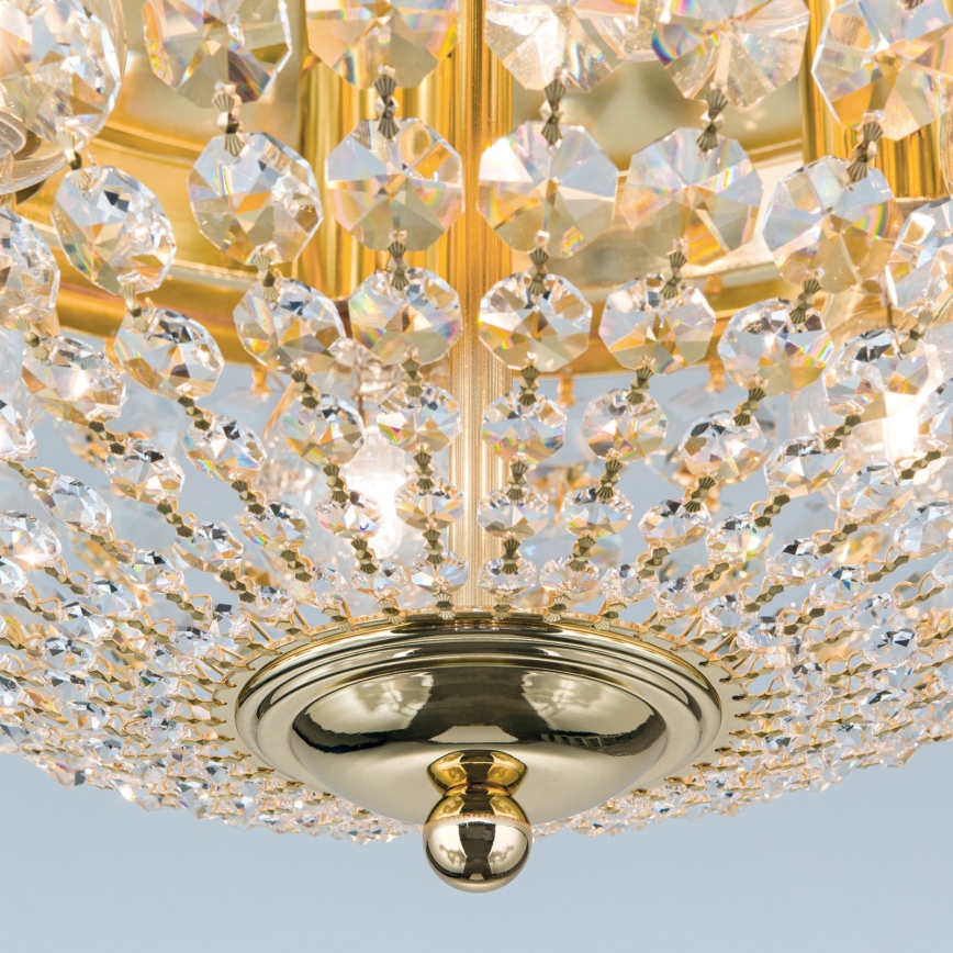 Plafon kryształowy PLAFOND 6xE27/40W/230V śr. 47 cm złoty