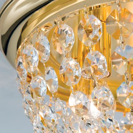 Plafon kryształowy PLAFOND 6xE27/40W/230V śr. 47 cm złoty