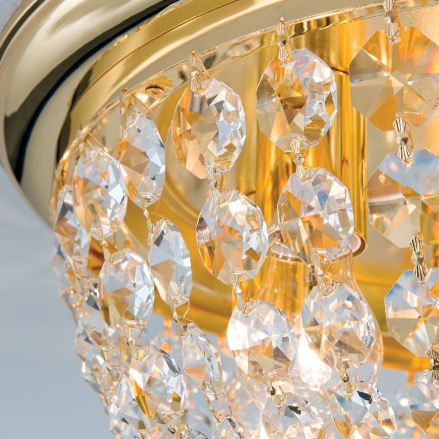 Plafon kryształowy PLAFOND 6xE27/40W/230V śr. 47 cm złoty