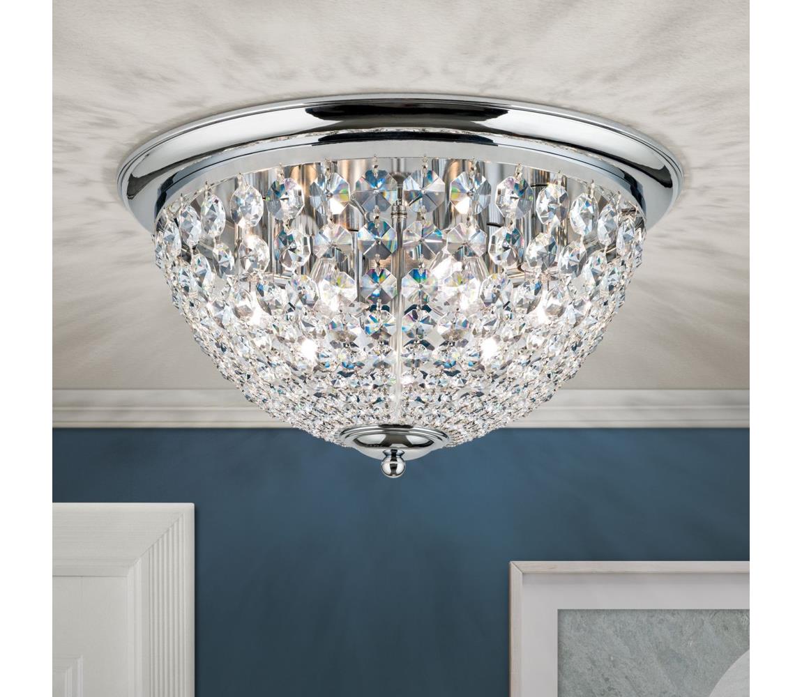 Orion DLU 1840/47-Kryształowe oświetlenie suf. PLAFOND 6xE27/40W/230V pr.47 cm chrom