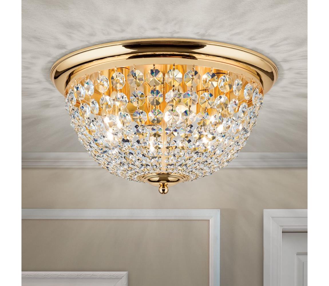 Orion DLU 1840/47-Kryształowe oświetlenie suf. PLAFOND 6xE27/40W/230V pr.47 cm złoty