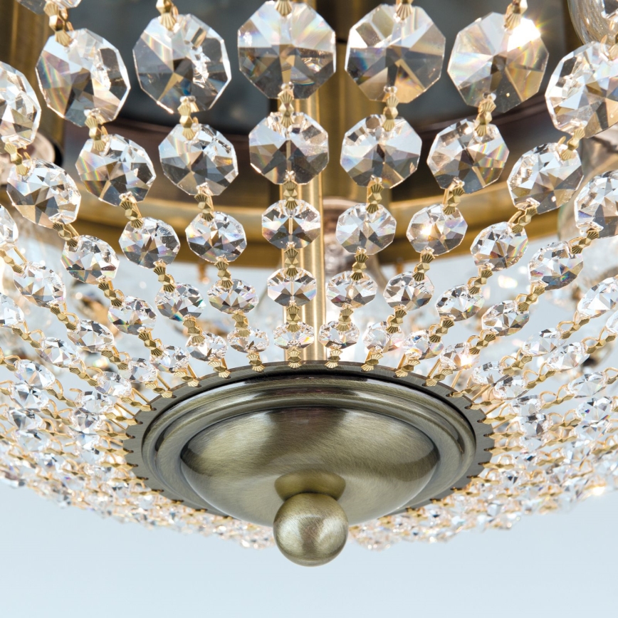 Plafon kryształowy  PLAFOND 6xE27/40W/230V śr. 47 cm brąz