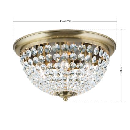 Plafon kryształowy  PLAFOND 6xE27/40W/230V śr. 47 cm brąz