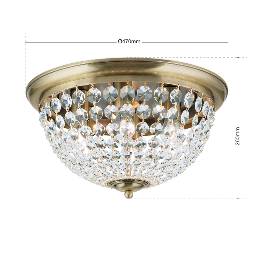 Plafon kryształowy  PLAFOND 6xE27/40W/230V śr. 47 cm brąz
