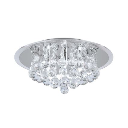 Plafon kryształowy GLORIA 4xG9/40W/230V śr. 38 cm przezroczysty/chrom błyszczący