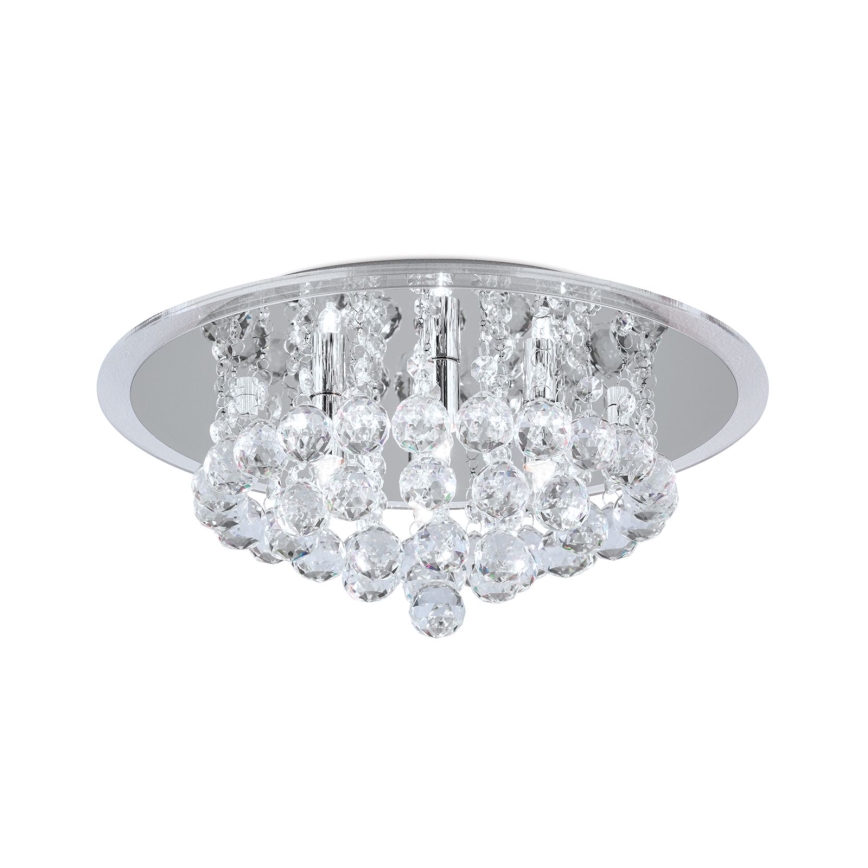 Plafon kryształowy GLORIA 4xG9/40W/230V śr. 38 cm przezroczysty/chrom błyszczący