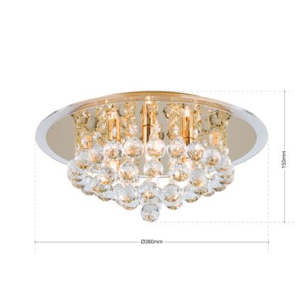 Plafon kryształowy GLORIA 4xG9/40W/230V śr. 38 cm złoty