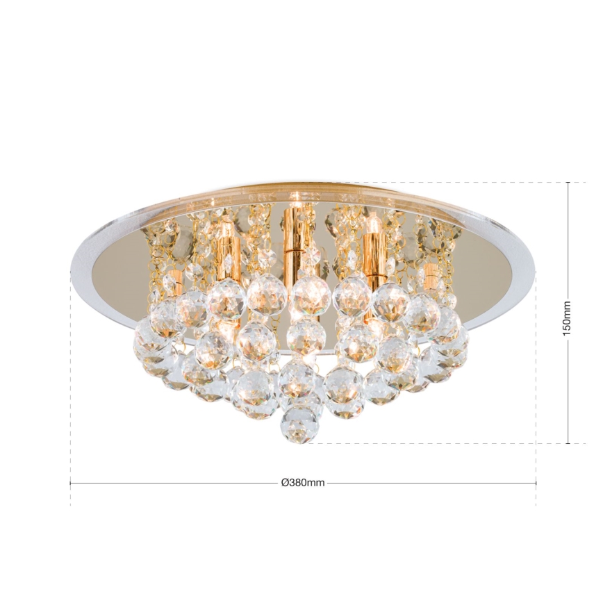 Plafon kryształowy GLORIA 4xG9/40W/230V śr. 38 cm złoty