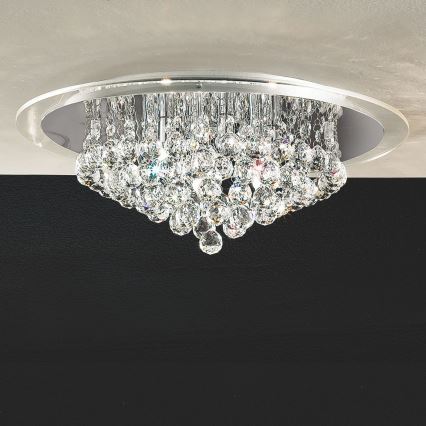 Plafon kryształowy GLORIA 6xG9/40W/230V śr. 50 cm przezroczysty/chrom błyszczący