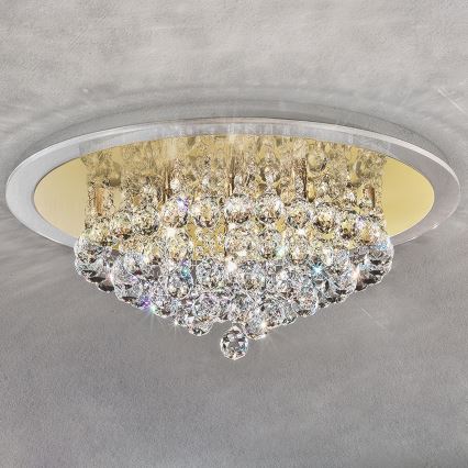 Plafon kryształowy GLORIA 6xG9/40W/230V śr. 50 cm złoty