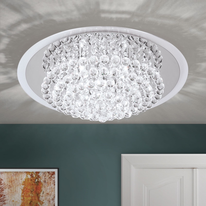Plafon kryształowy GLORIA 9xG9/40W/230V śr. 62 cm przezroczysty/chrom błyszczący