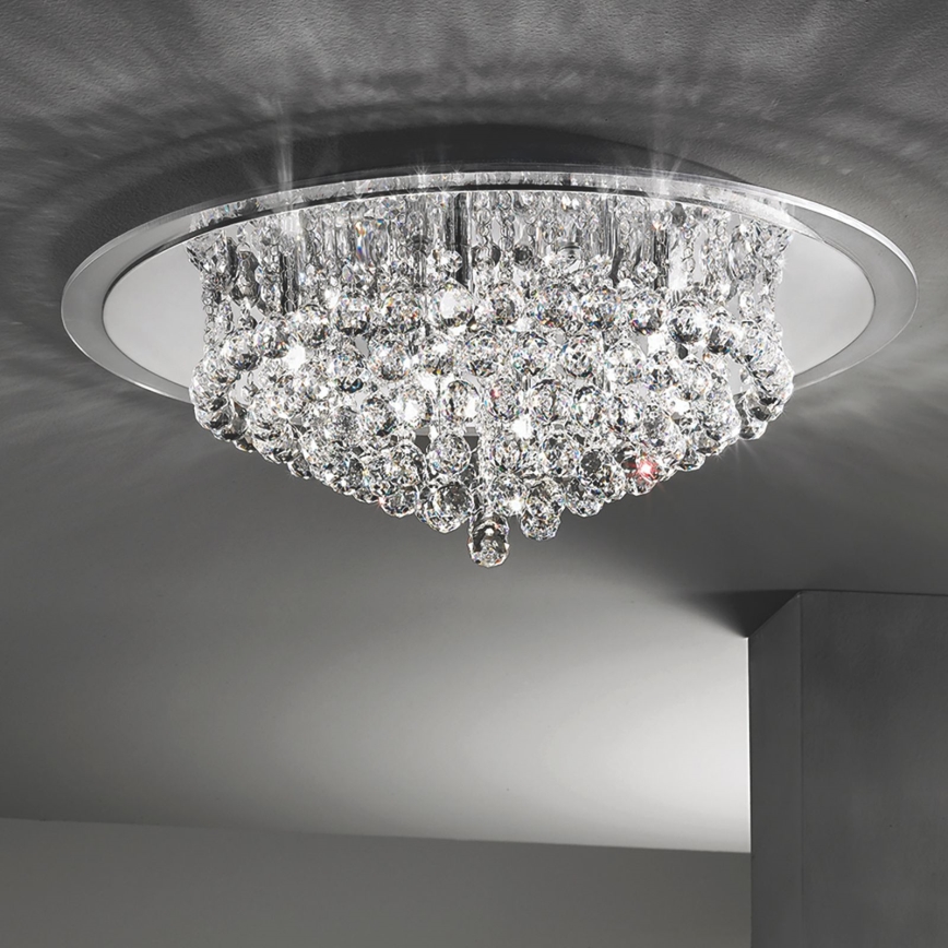 Plafon kryształowy GLORIA 9xG9/40W/230V śr. 62 cm przezroczysty/chrom błyszczący