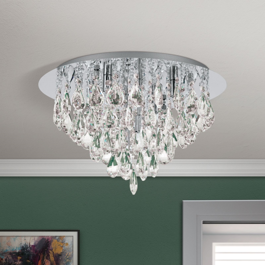 Plafon kryształowy CELESTE 6xG9/40W/230V śr. 45 cm chrom błyszczący
