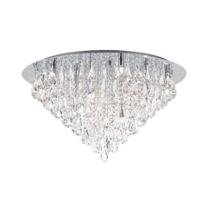 Plafon kryształowy CELESTE 12xG9/40W/230V śr. 75 cm chrom błyszczący