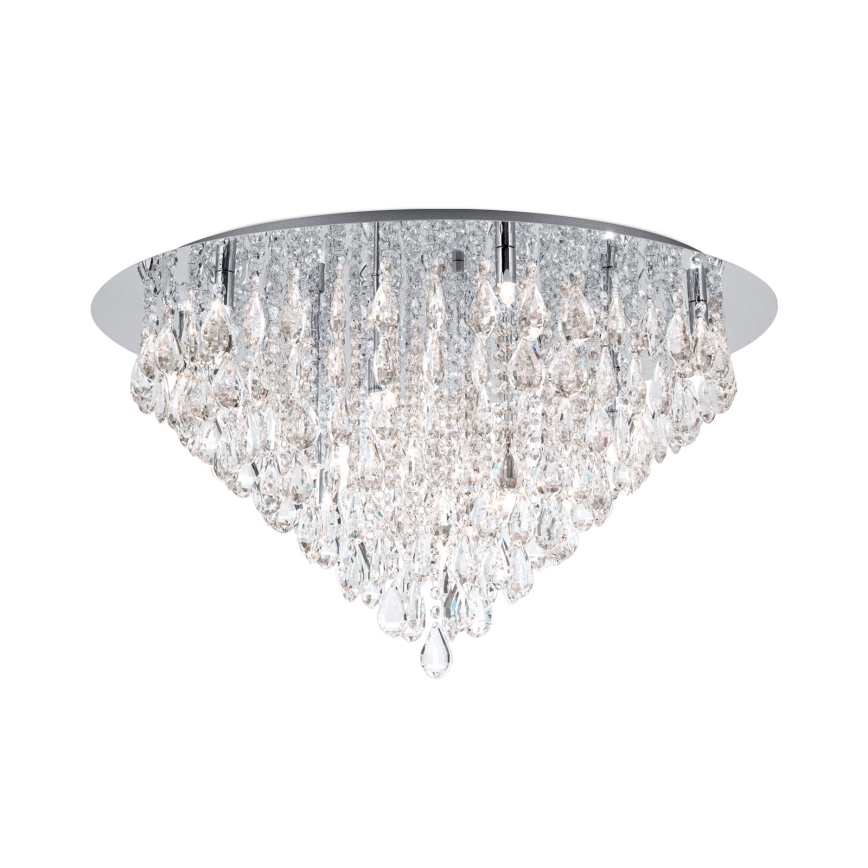 Plafon kryształowy CELESTE 12xG9/40W/230V śr. 75 cm chrom błyszczący