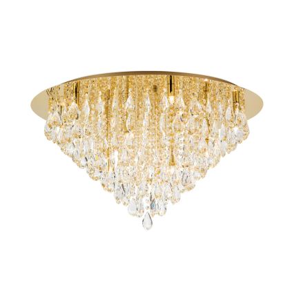 Plafon kryształowy CELESTE 12xG9/40W/230V śr. 75 cm złoty