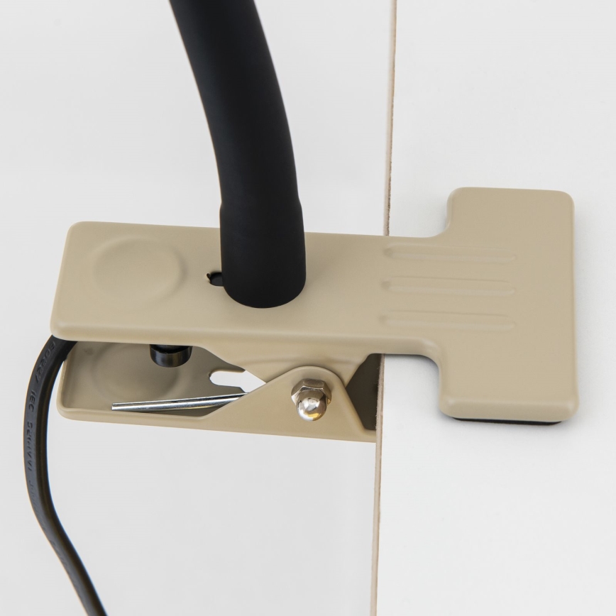 Giętna lampa biurkowa z klipsem DOTTY 1xGU10/10W/230V beżowa/czarna