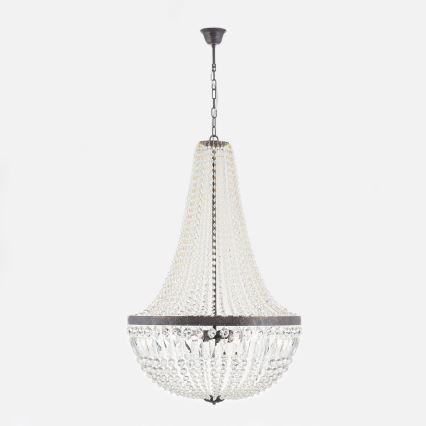 Żyrandol kryształowy na łańcuchu ARILA 6xE27/60W/230V śr. 60 cm brązowy/patyna
