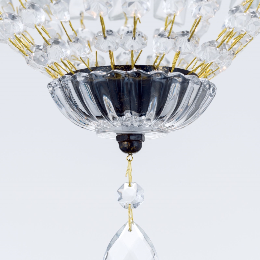 Żyrandol kryształowy na łańcuchu ARILA 1xE27/60W/230V śr. 25 cm brązowy/patyna