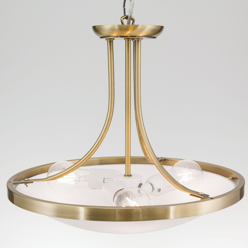 Żyrandol na łańcuchu AIDA 3xE27/60W/230V śr. 39,5 cm mosiądz