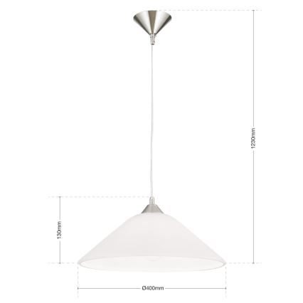 Żyrandol na lince GRADO 1xE27/60W/230V śr. 40 cm matowy chrom