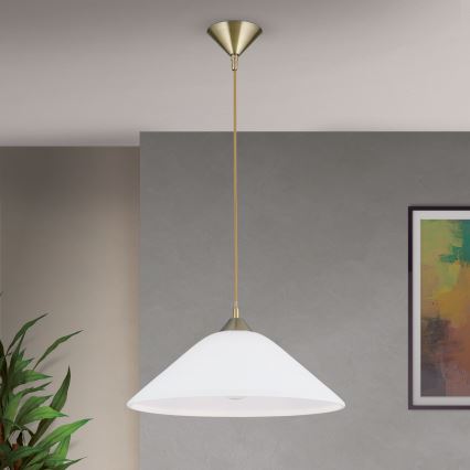 Żyrandol na lince GRADO 1xE27/60W/230V śr. 40 cm mosiądz
